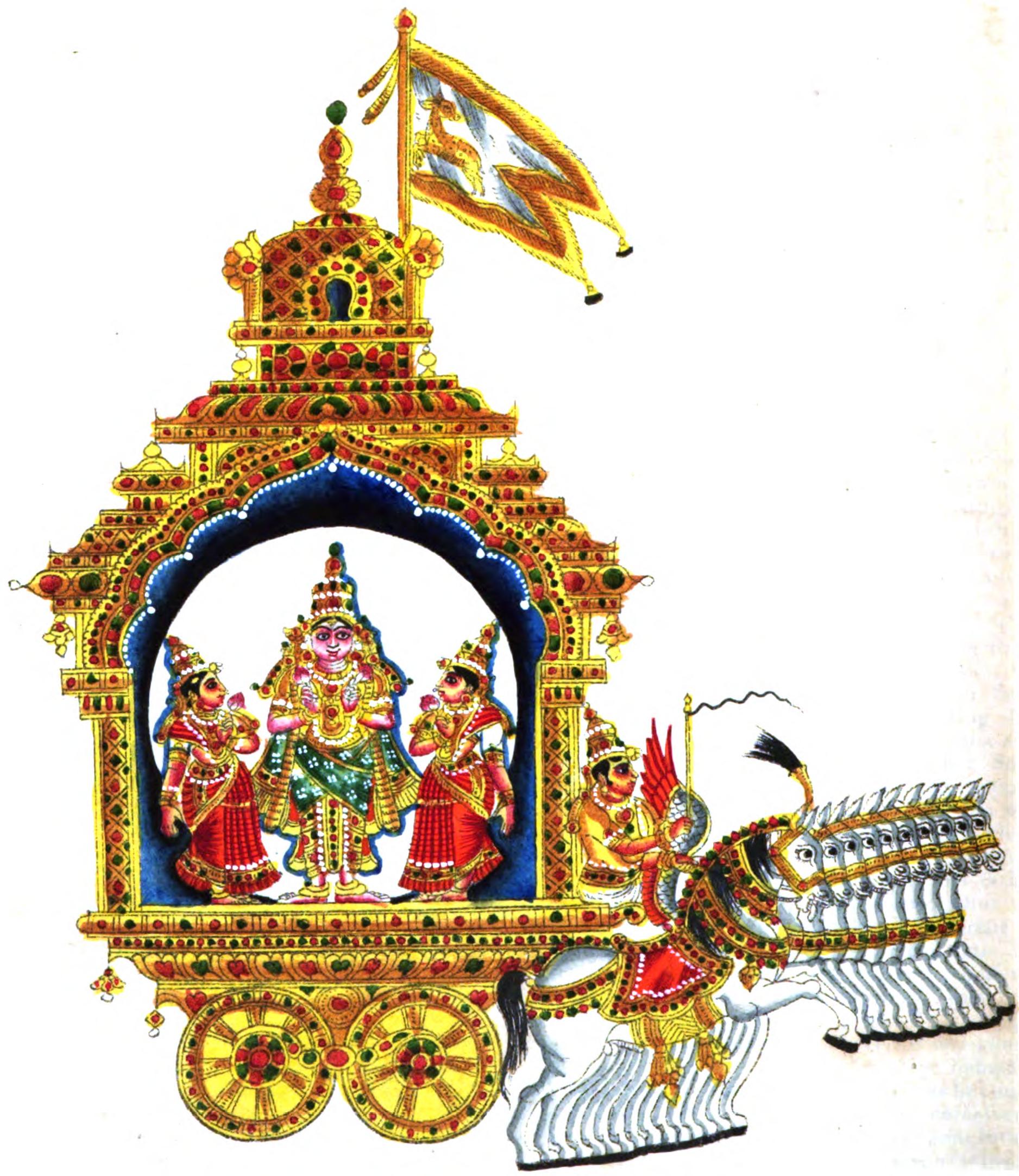 Chandra in 10-horse pearl chariot